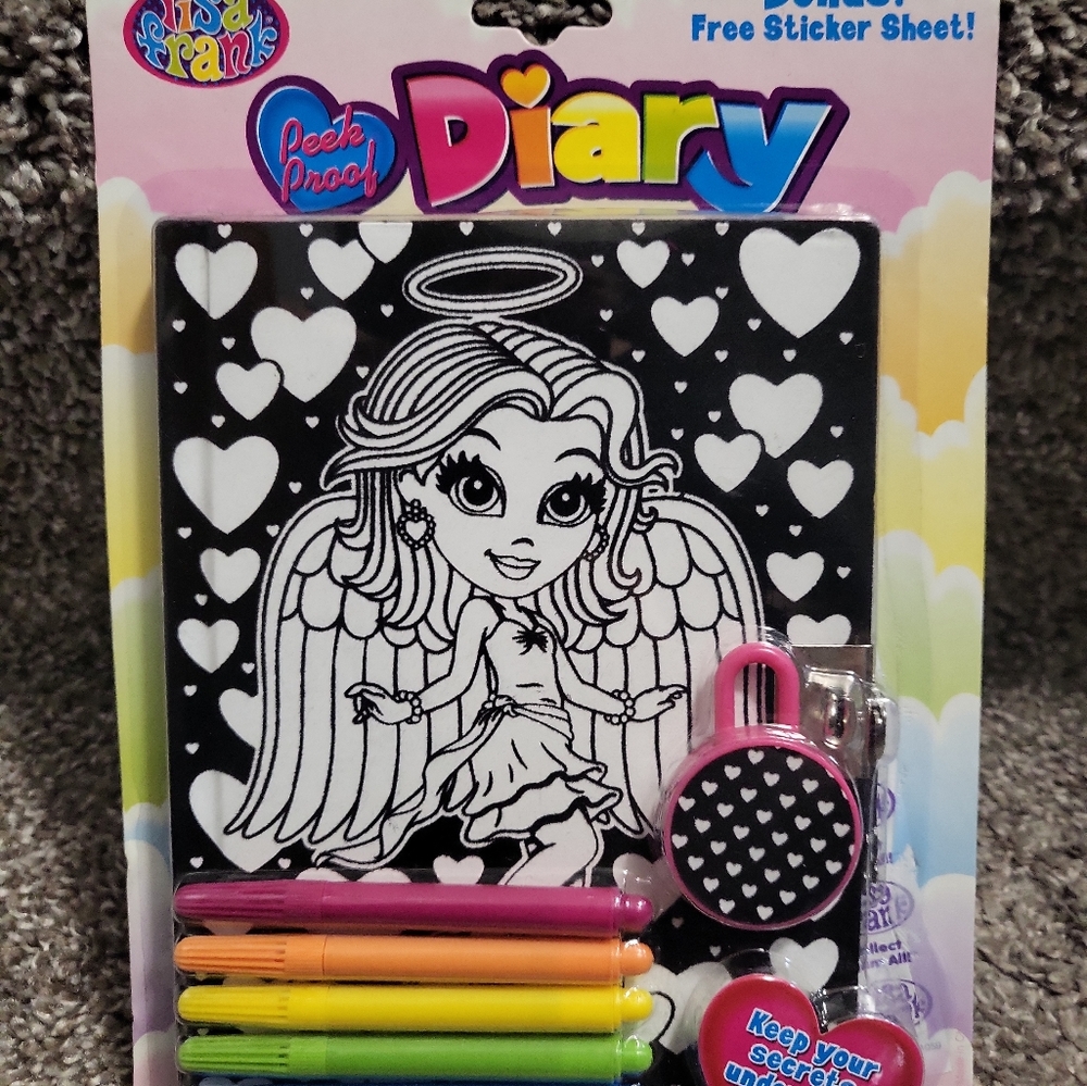 Lisa Frank Peek Proof Diary With Sticker Sheet Unopened